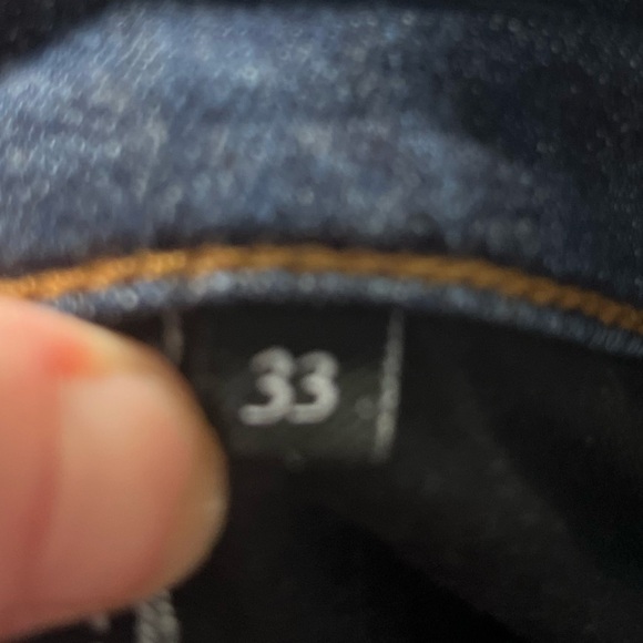 7 For All Mankind Dark Blue Straight Leg Jeans, 33 x 32 - Picture 5 of 12